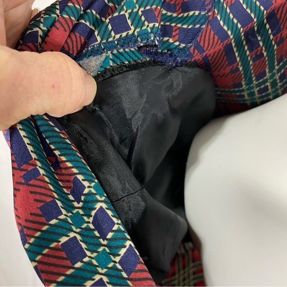 Schrader Petite Plaid Pleated Long Sleeve Button Down Vintage 80’s Dress - Picture 4 of 8